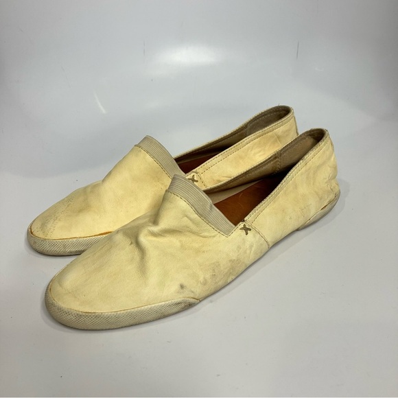 Frye Melanie slip on shoes flats off white cream soft leather women’s size 10 - Picture 3 of 8